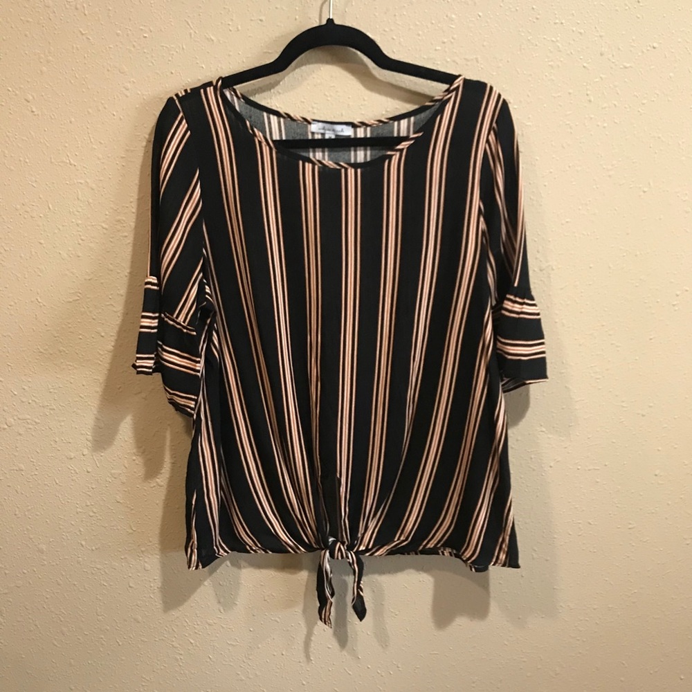 White birch tie-front top